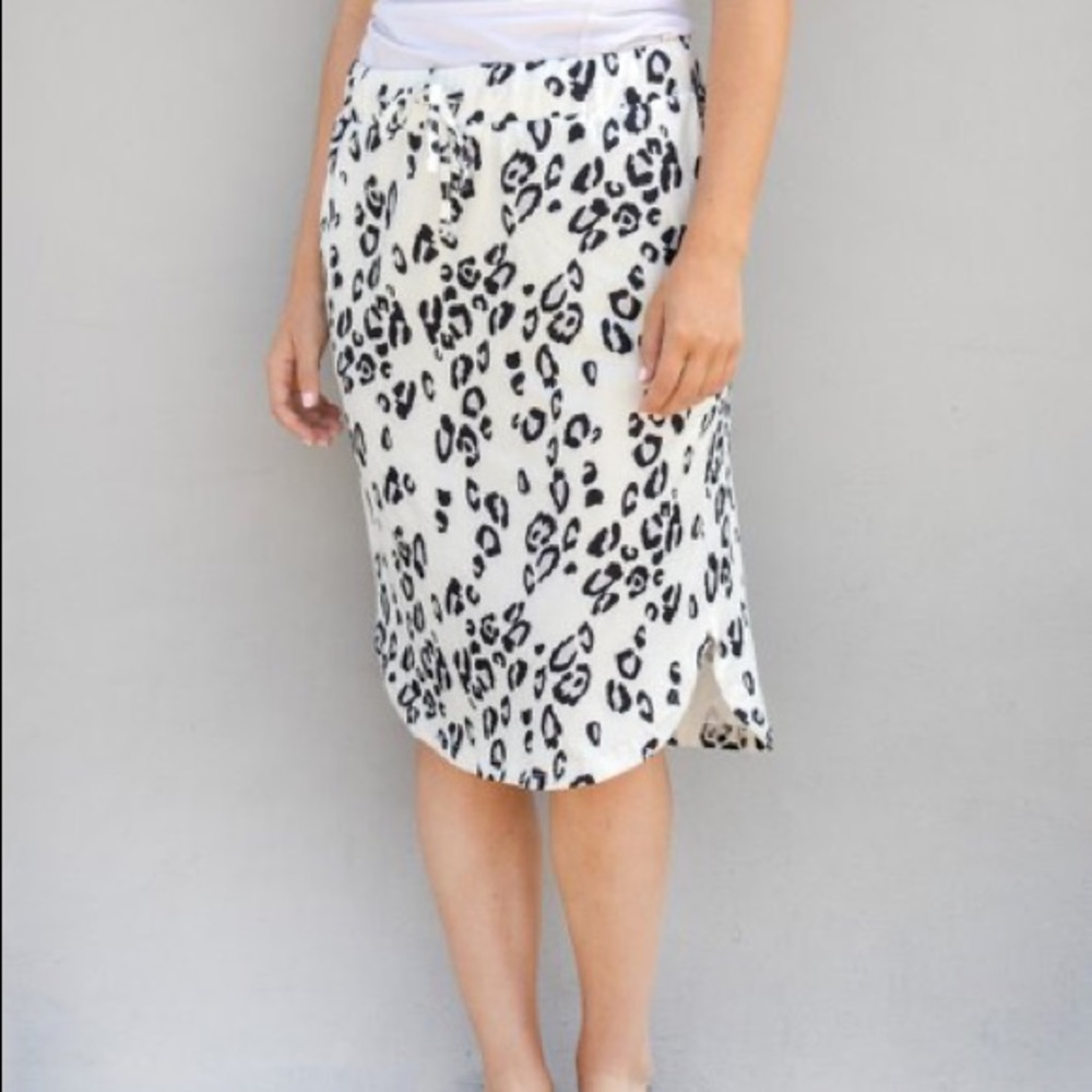 Tickled Teal leopard drawstring skirt 3X